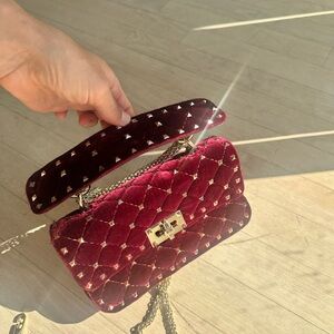 Elegant Burgundy Quilted Handbag